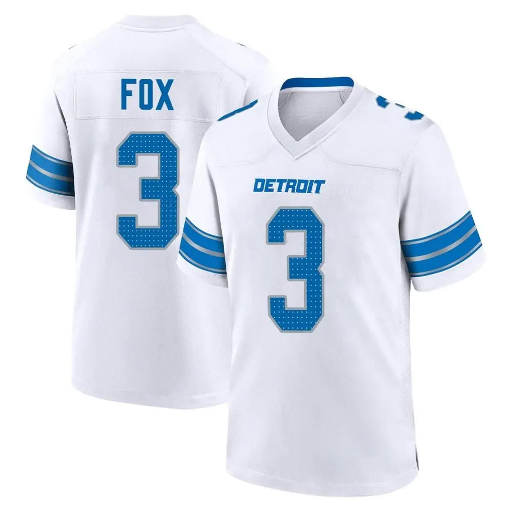 D.Lions #3 Jack Fox Player White Alternate Home Game CAdoa Stitched Jerseys