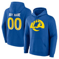 Custom LA.Rams Royal Pullover Hoodie Limited Game Any Name & Numbers CAdoa Stitched Jerseys