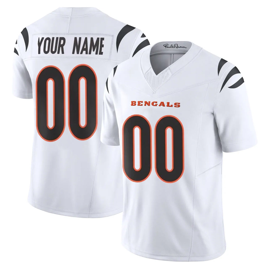 Custom C.Bengals White Vapor F.U.S.E. Limited Home Game Any Name & Numbers CAdoa Stitched Jerseys