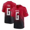 A.Falcons #6 Nick Folk Player Red Home Game CAdoa Stitched Jerseys