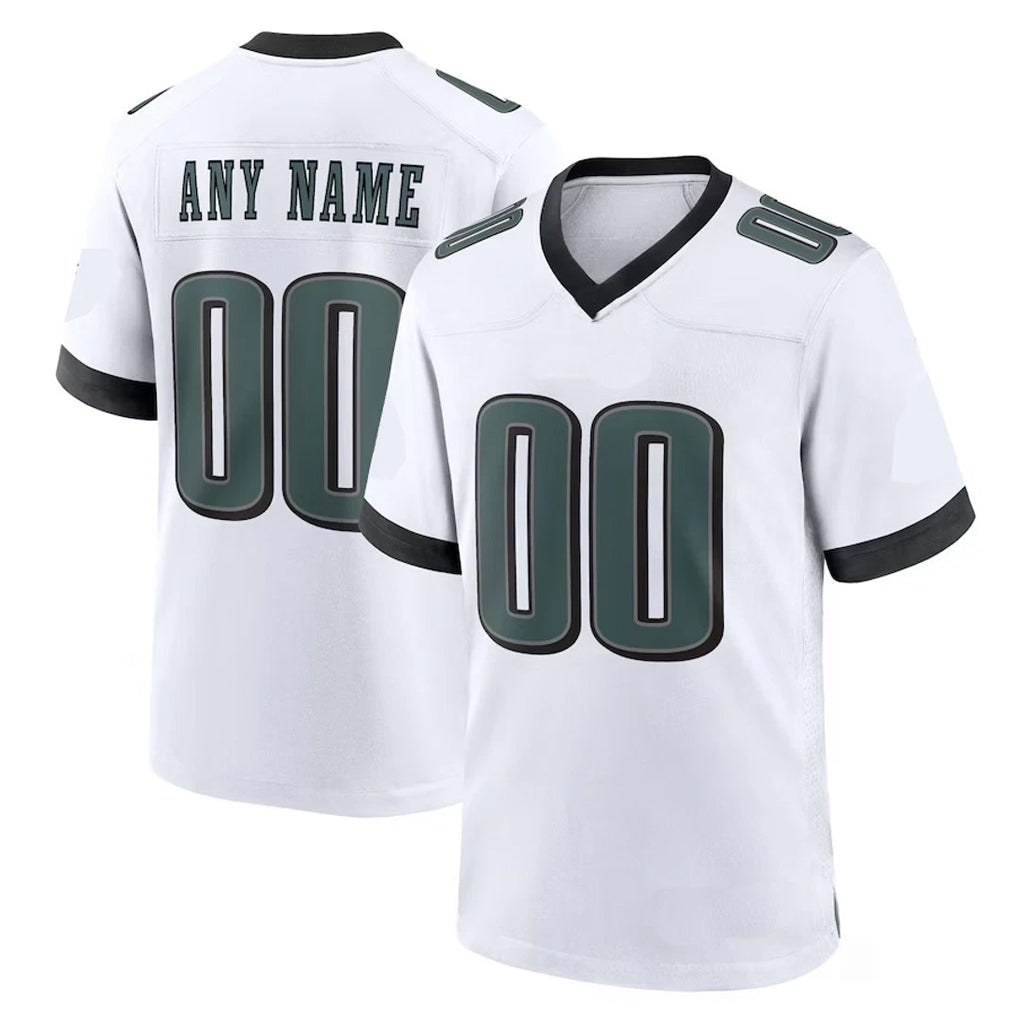 Custom P.Eagles White Game Home Any Name & Numbers CAdoa Stitched Jerseys