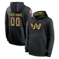 Custom W.Commanders Black Salute to Service Performance Pullover Hoodies Home Game Any Name & Numbers CAdoa Stitched Jerseys