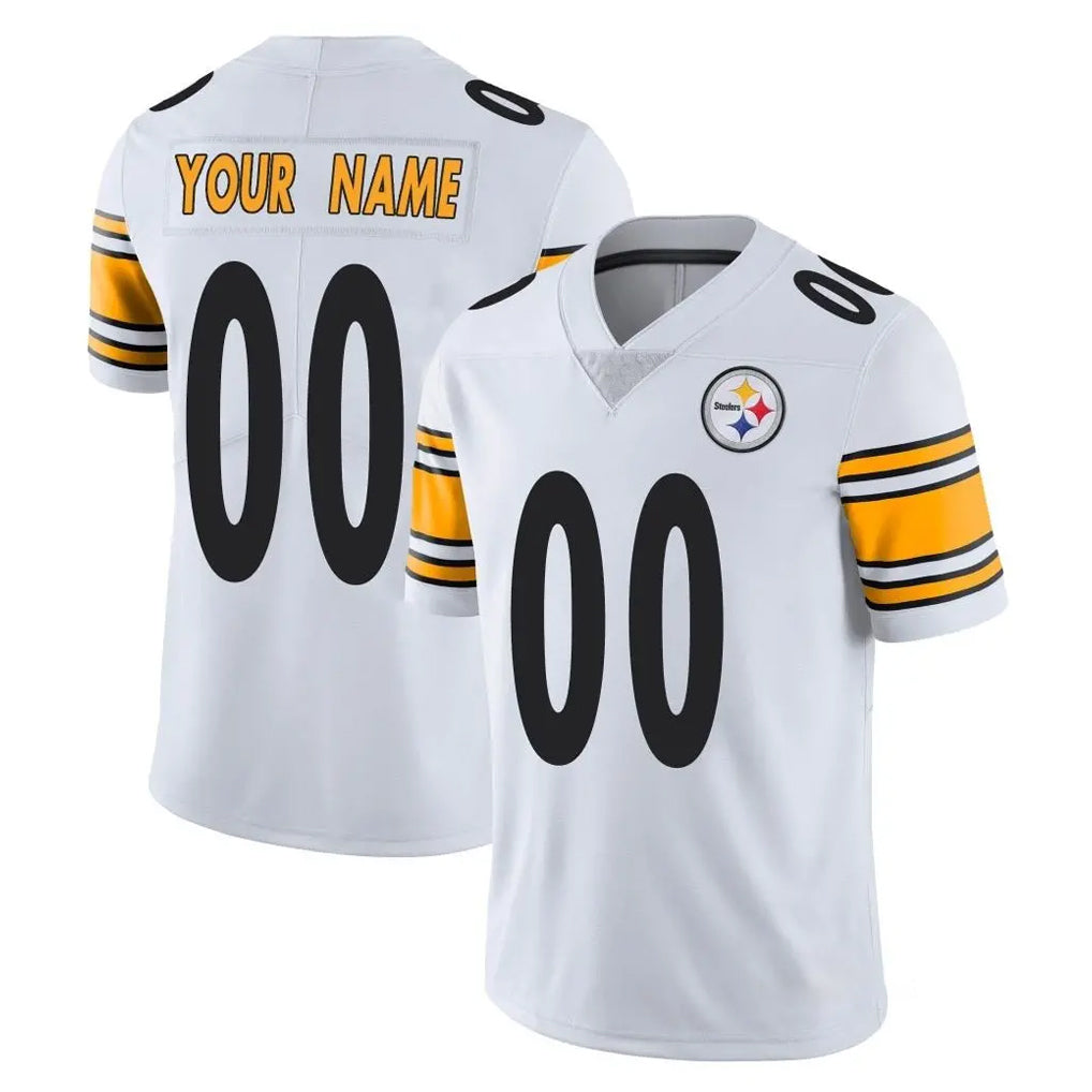 Custom P.Steelers White Limited Vapor Untouchable Home Game Any Name & Numbers CAdoa Stitched Jerseys