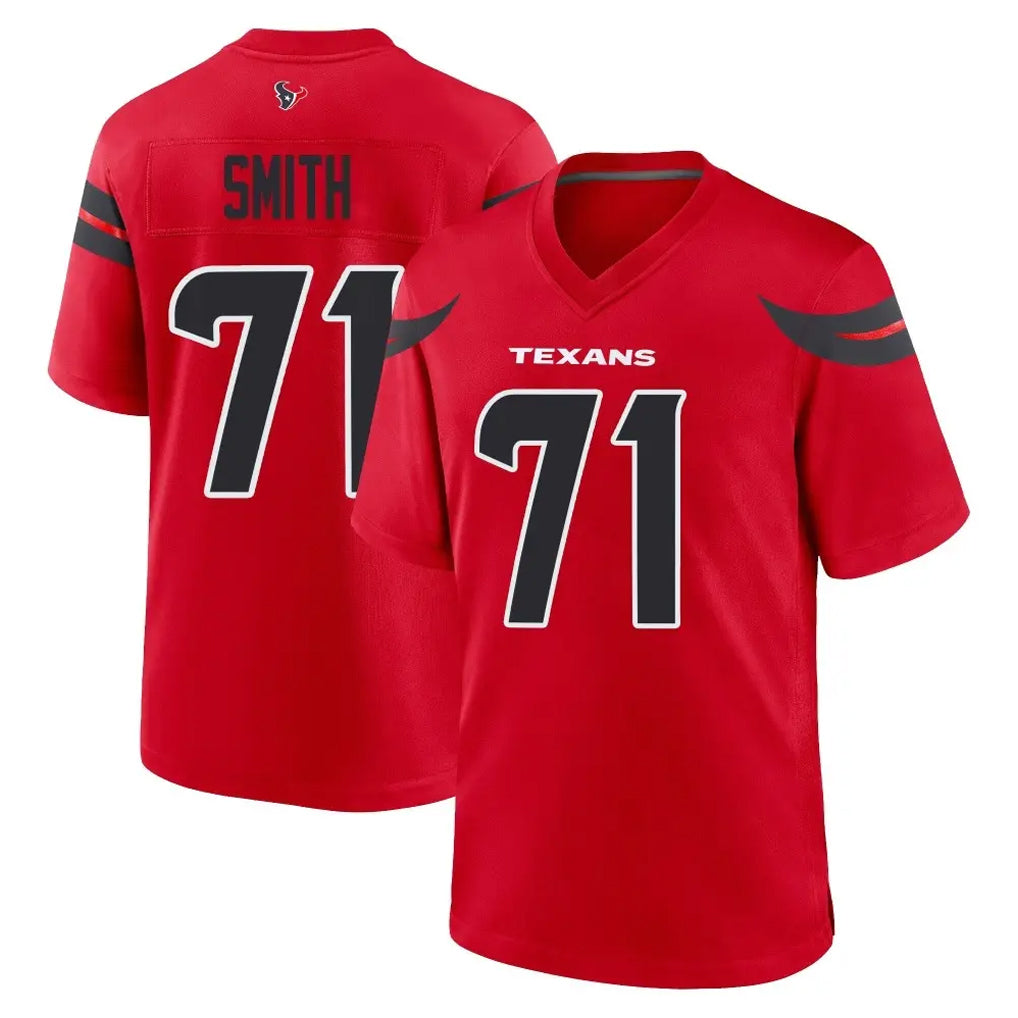 H.Texans #71 Braden Smith Player Red Alternate Home Game CAdoa Stitched Jerseys