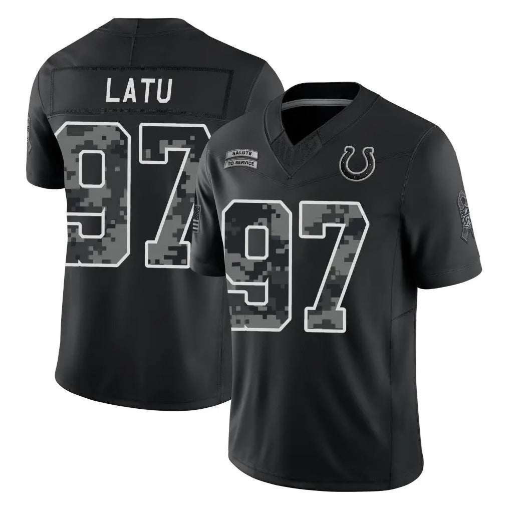 IN.Colts #97 Laiatu Latu Player Black Limited 2026 Salute to Service Home Game CAdoa Stitched Jerseys