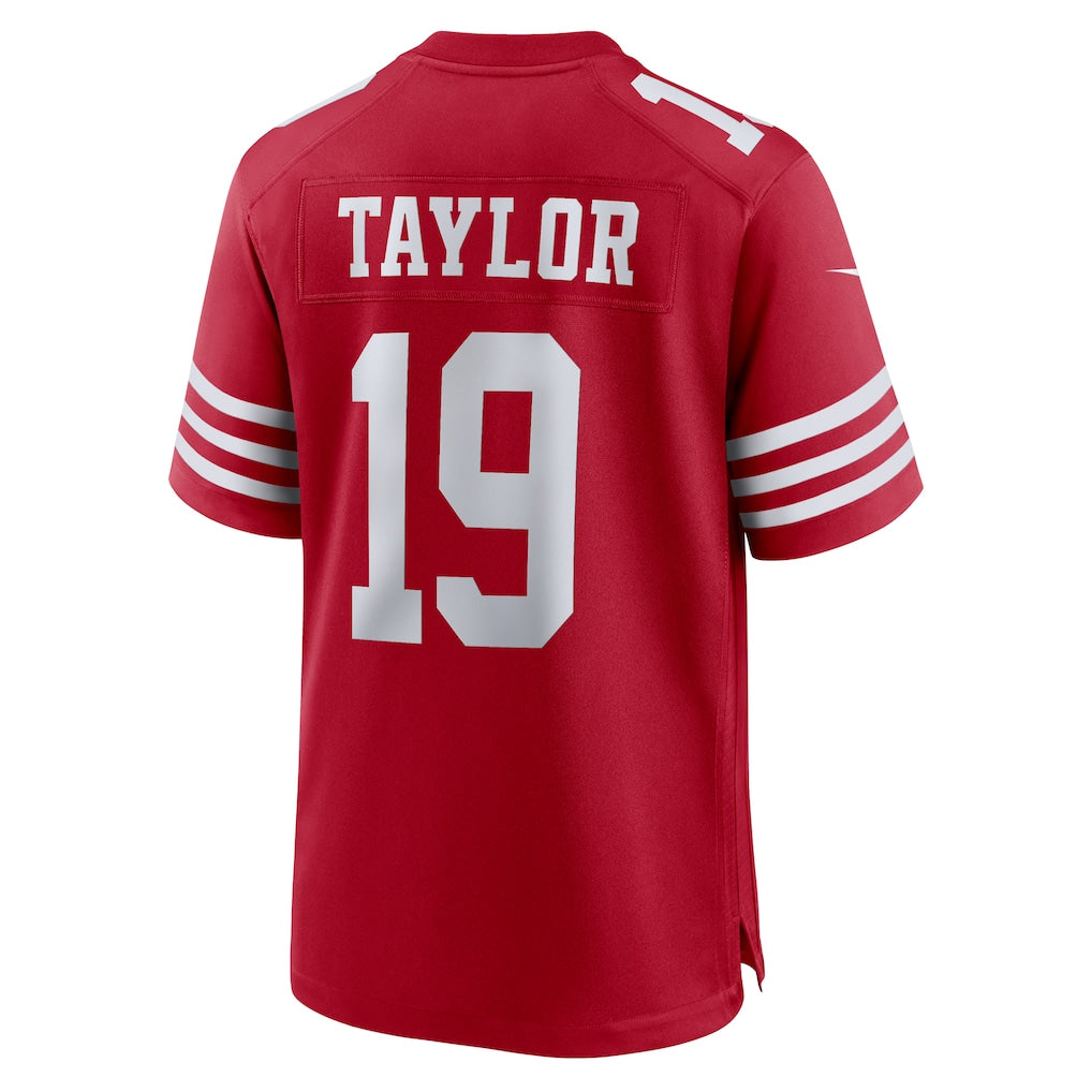 CAdoa SF.49ers #19 Trent Taylor Scarlet Team Game Jersey