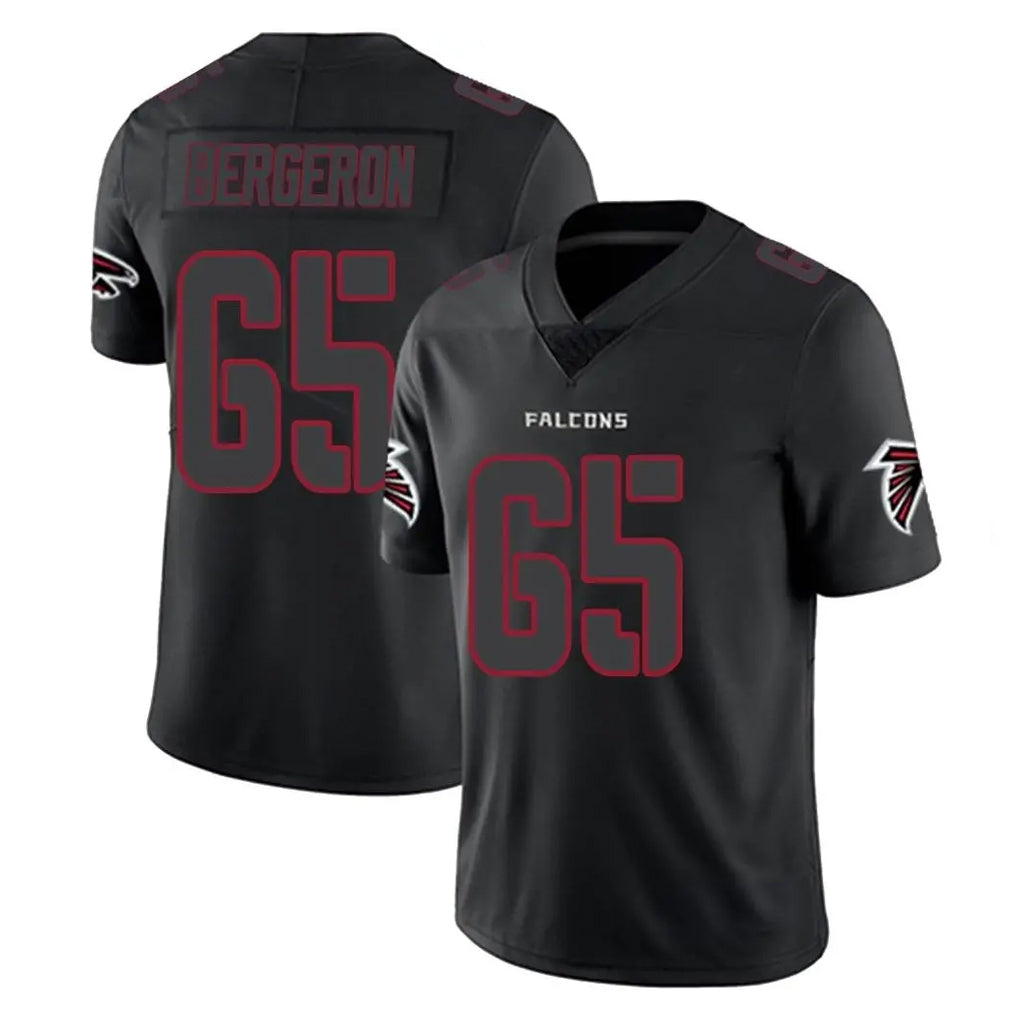 A.Falcons #65 Matthew Bergeron Player Black Impact Limited Game CAdoa Stitched Jerseys