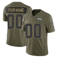 Custom S.Seahawks Olive 2025 Salute To Service Limited Home Game Any Name & Numbers CAdoa Stitched Jerseys