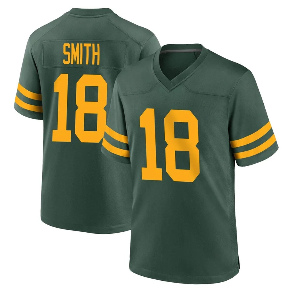 GB.Packers #18 Jonnu Smith Player Green Alternate Home Game CAdoa Stitched Jerseys