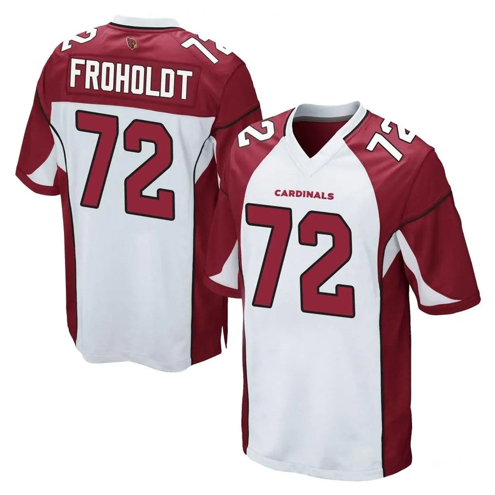 A.Cardinals #72 Hjalte Froholdt Player White Cardinal Home Game CAdoa Stitched Jerseys