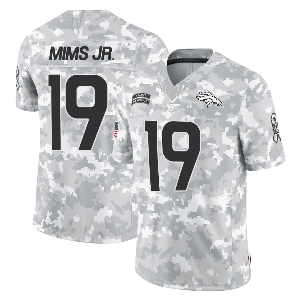 D.Broncos #19 Marvin Mims Jr. Player Arctic Camo Salute To Service Limited CAdoa Stitched Jerseys