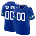 Custom S.Seahawks Royal Throwback Home Game Any Name & Numbers CAdoa Stitched Jerseys