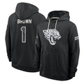 J.Jaguars #1 Montaric Brown Player 2026 Black Logo Pullover Hoodies Limited Game CAdoa Stitched Jerseys