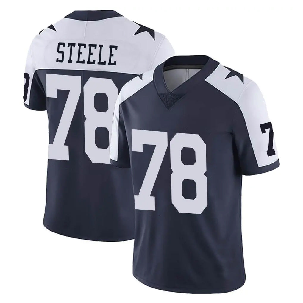 D.Cowboys #78 Terence Steele Player Navy-White Limited Alternate Vapor Untouchable Home Game CAdoa Stitched Jerseys