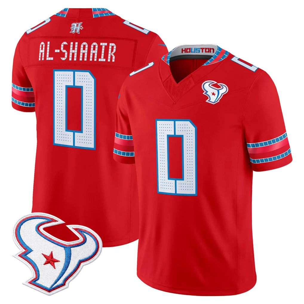 H.Texans #0 Azeez Al-Shaair Player Red 2026 Rivalries Vapor Limited Home Game CAdoa Stitched jerseys