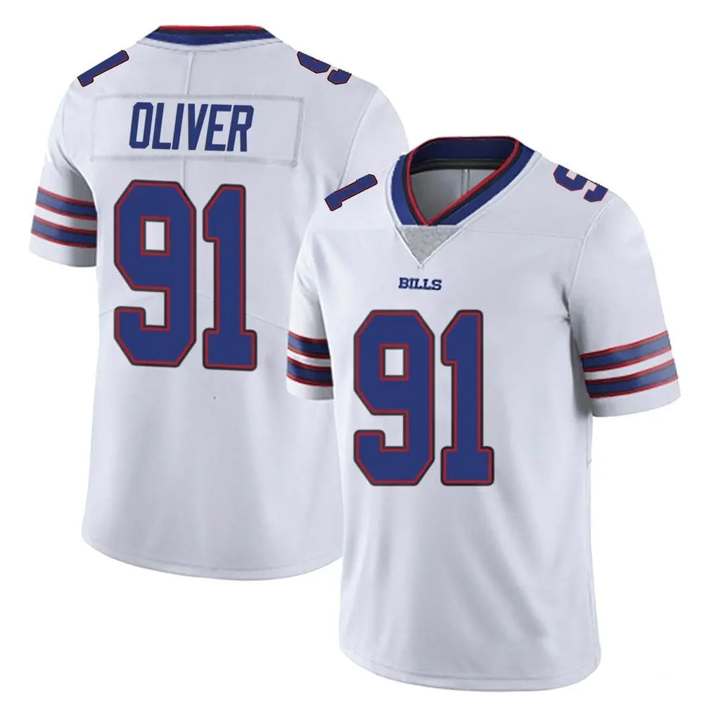 B.Bills #91 Ed Oliver Player White Vapor Untouchable Limited CAdoa Stitched Jerseys