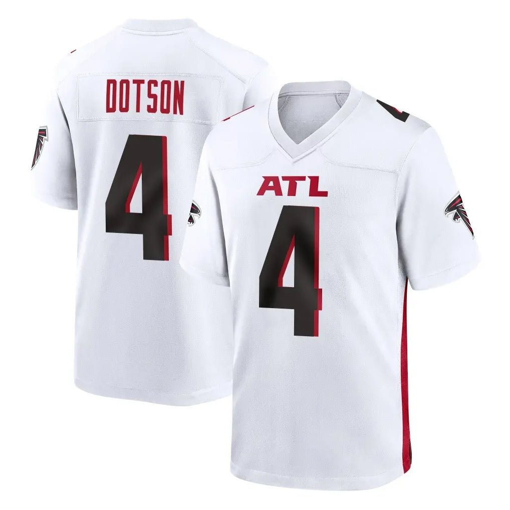 A.Falcons #4 Jahan Dotson Player White Home Game CAdoa Stitched Jerseys