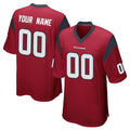 Custom H.Texans Red Home Game Any Name & Numbers CAdoa Stitched Jerseys