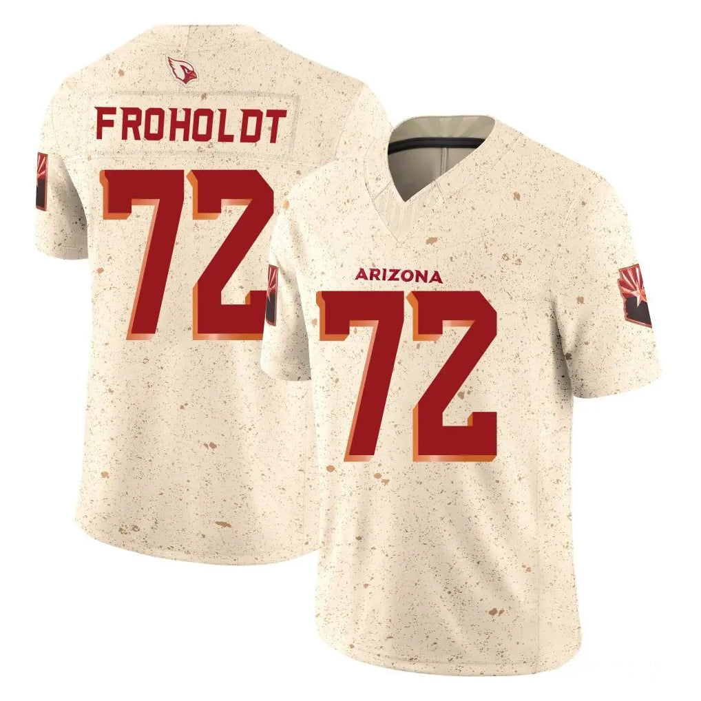 A.Cardinals #72 Hjalte Froholdt Player Cream Rivalries Collection Vapor Limited Home Game CAdoa Stitched Jerseys
