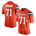 C.Browns #71 Tytus Howard Player Orange Home Game CAdoa Stitched Jerseys