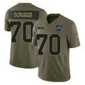 D.Lions #70 Juice Scruggs Player Olive 2025 Salute To Service Limited Home Game CAdoa Stitched Jerseys