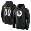 Custom P.Steelers Blck LOGO Pullover Hoodies Limited Any Name & Numbers CAdoa Stitched Jerseys