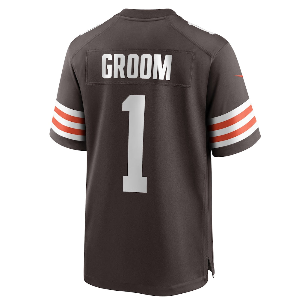 CAdoa C.Browns #1 Groom Brown Game Jersey