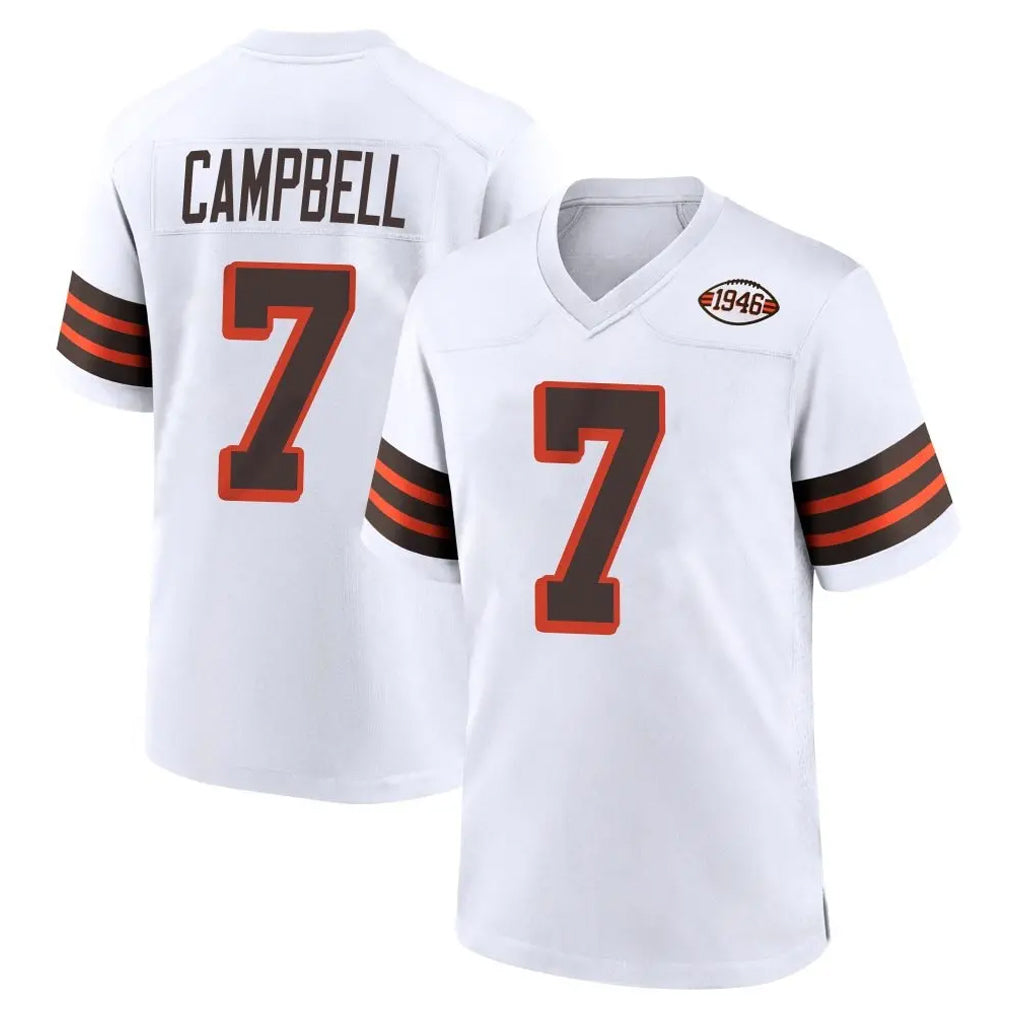 C.Browns #7 Tyson Campbell Player White Alternate Home Game CAdoa Stitched Jerseys