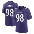 B.Ravens #98 Travis Jones Player Purple Limited Home Game CAdoa Stitched Jerseys