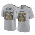 GB.Packers #65 Aaron Banks Player Gray Atmosphere Fashion Home Game CAdoa Stitched Jerseys