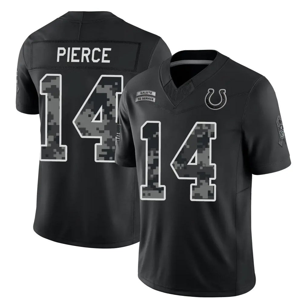 IN.Colts #14 Alec Pierce Player Black Limited 2026 Salute to Service Home Game CAdoa Stitched Jerseys