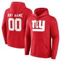 Custom NY.Giants Red Pullover Hoodies Limited Game Any Name & Numbers CAdoa Stitched Jerseys