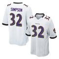B.Ravens #32 Trenton Simpson Player White Home Game CAdoa Stitched Jerseys