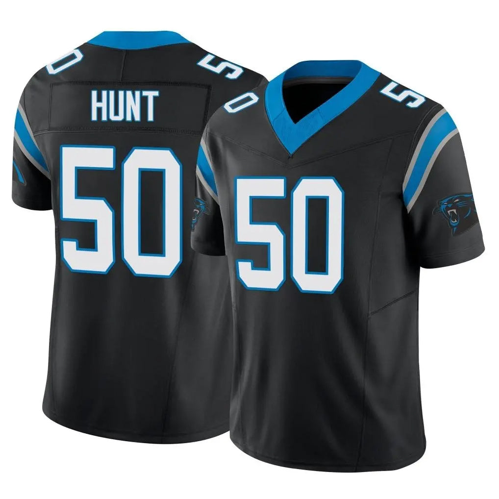 C.Panthers #50 Robert Hunt Player Black Vapor F.U.S.E. Limited Home Game CAdoa Stitched Jerseys