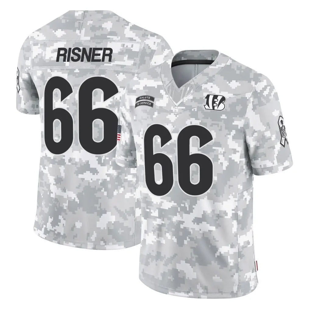 C.Bengals #66 Dalton Risner Player Arctic Camo Salute to Service Limited CAdoa Stitched Jerseys