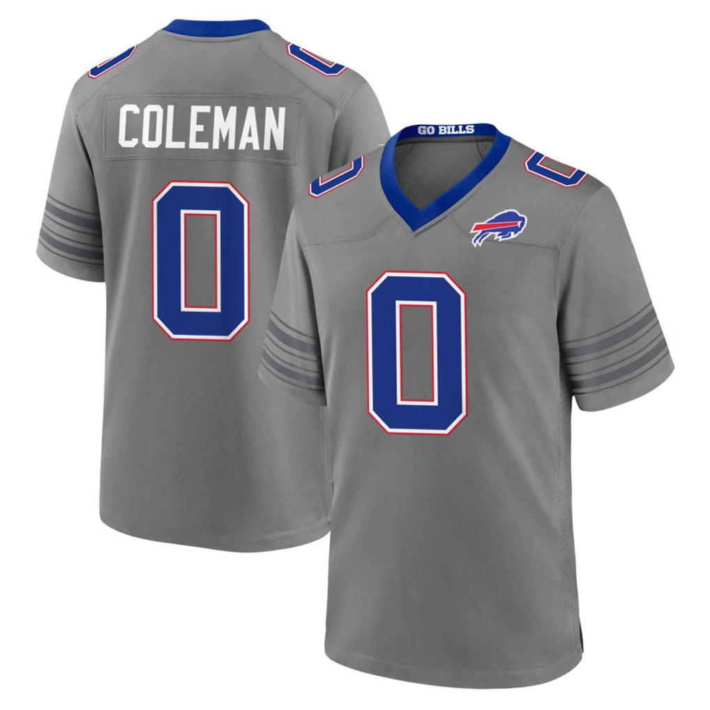 B.Bills #0 Keon Coleman Player Gray Nickel City Home Game CAdoa Stitched Jerseys