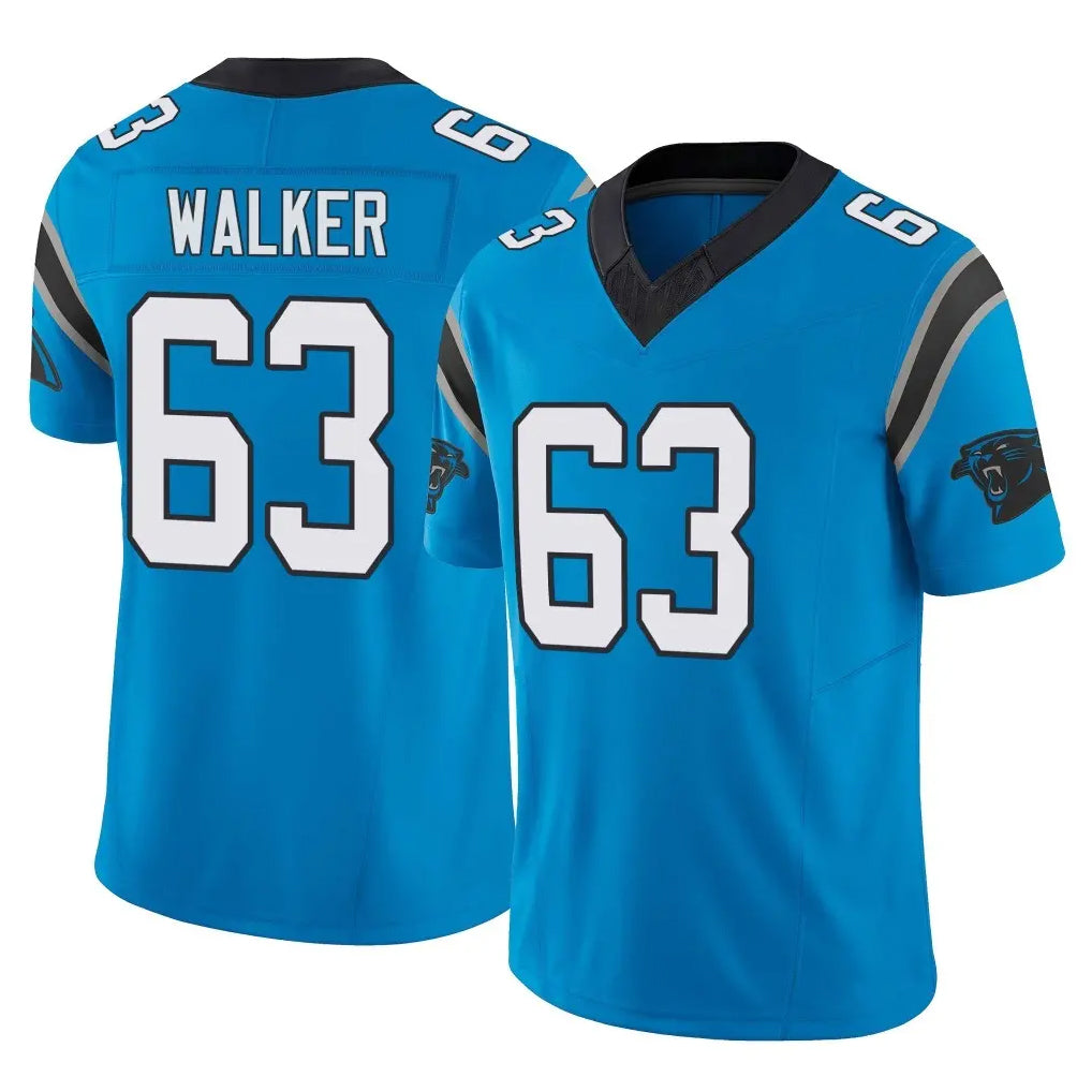 C.Panthers #63 Rasheed Walker Player Blue Vapor F.U.S.E. Limited Home Game CAdoa Stitched Jerseys