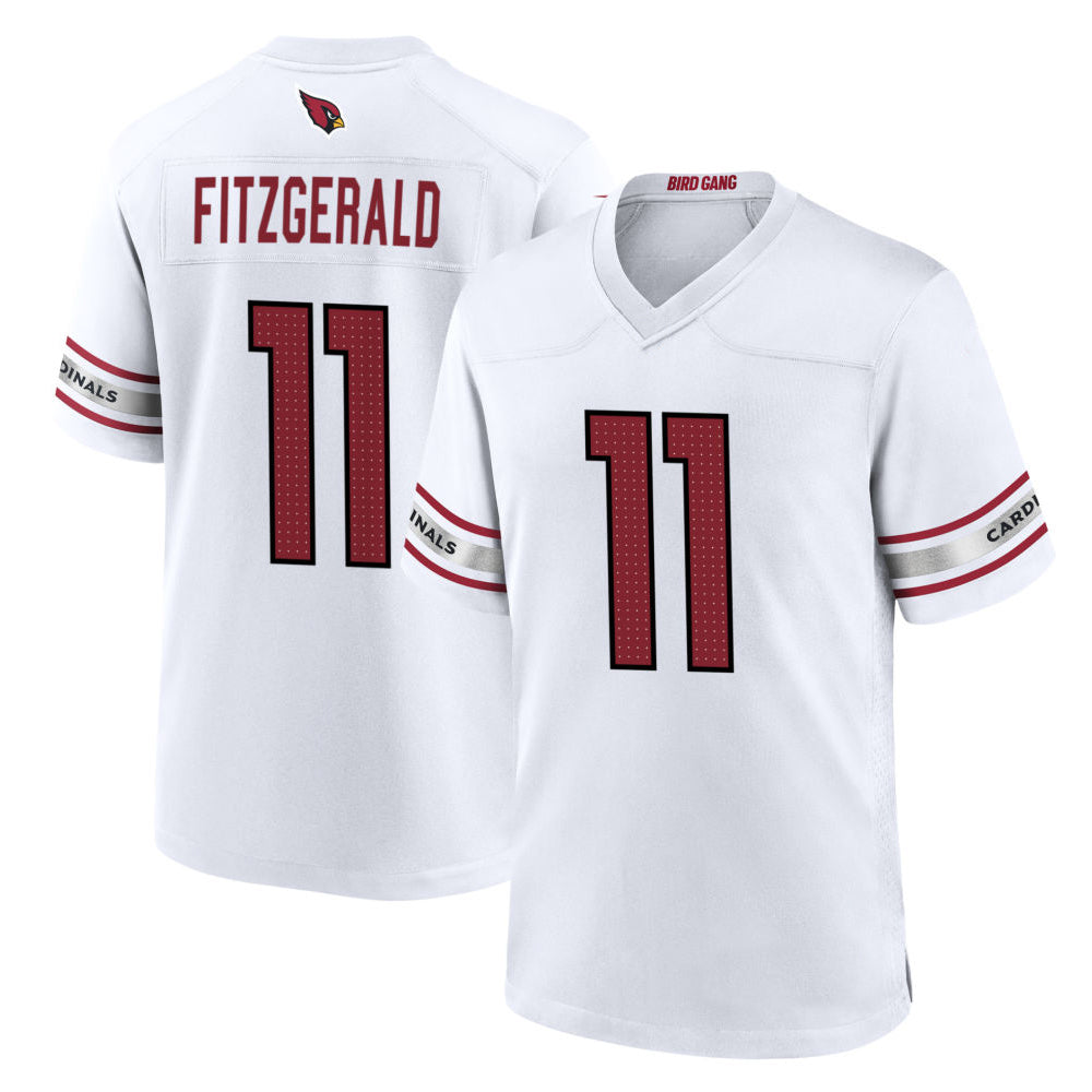 A.Cardinals #11 Larry Fitzgerald Player White Home Game beagls Stitched Jerseys