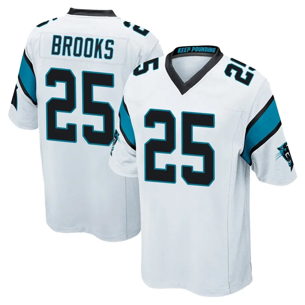 C.Panthers #25 Jonathon Brooks Player White Game CAdoa Stitched Jerseys
