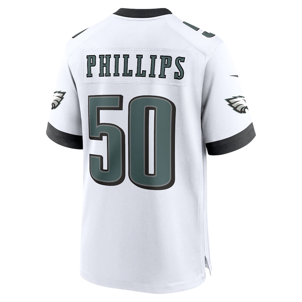 CAdoa P.Eagles #50 Jaelan Phillips White Game Jersey