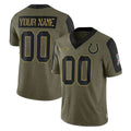 Custom IN.Colts Olive Salute To Service Limited Game Any Name & Numbers CAdoa Stitched Jerseys