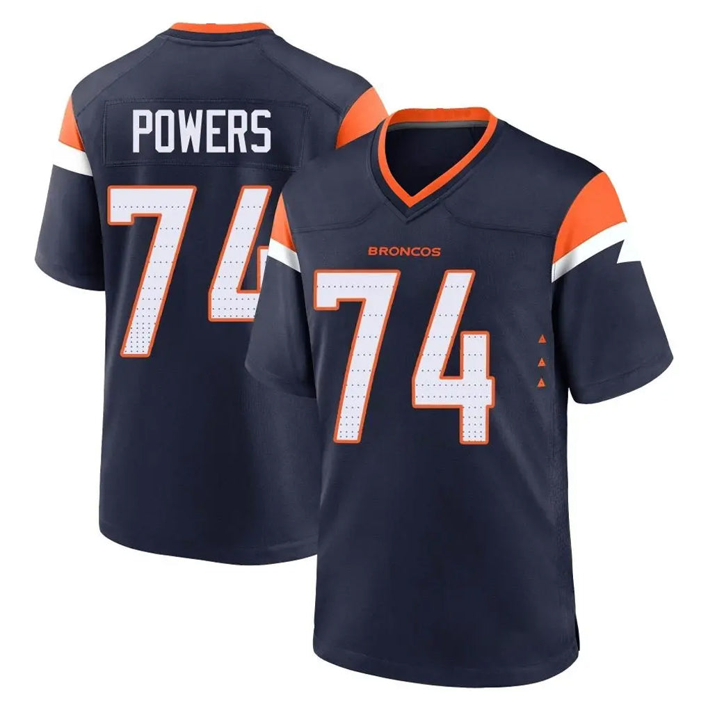 D.Broncos #74 Ben Powers Player Navy Home Game CAdoa Stitched Jerseys