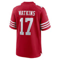 CAdoa SF.49ers #17 Jordan Watkins Scarlet Team Game Jersey