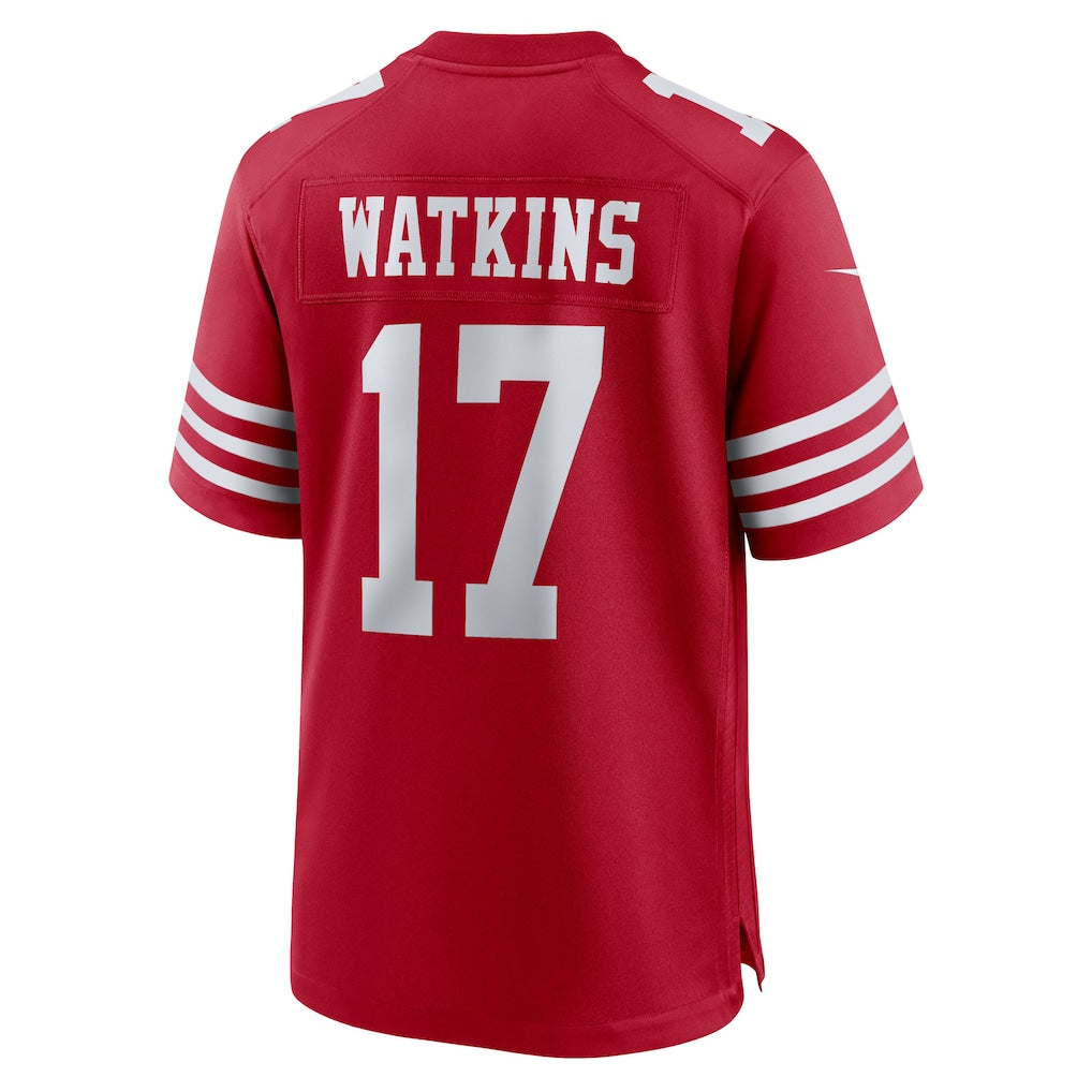 CAdoa SF.49ers #17 Jordan Watkins Scarlet Team Game Jersey