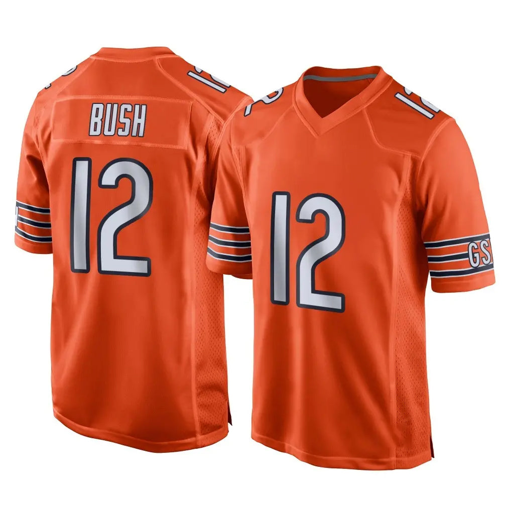 C.Bears #12 Devin Bush Player Orange Home Game CAdoa Stitched Jerseys