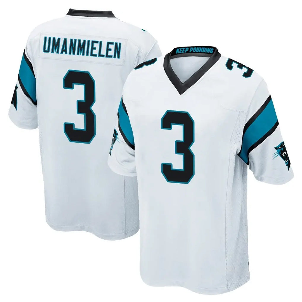 C.Panthers #3 Princely Umanmielen Player White Game CAdoa Stitched Jerseys