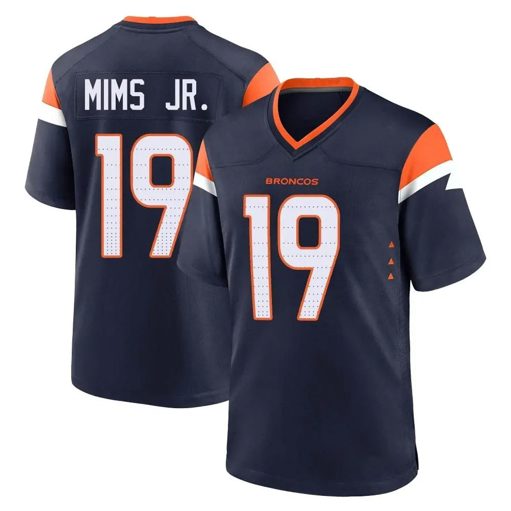 D.Broncos #19 Marvin Mims Jr. Player Navy Home Game CAdoa Stitched Jerseys