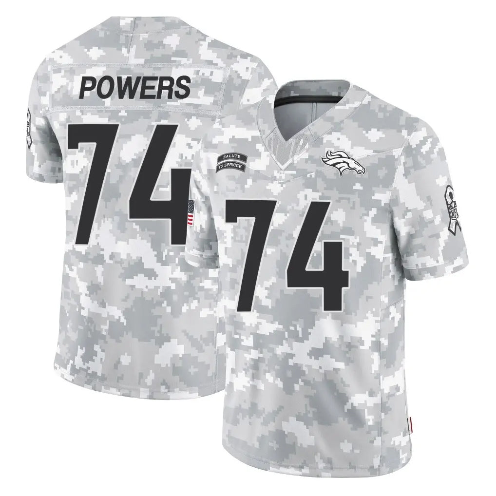 D.Broncos #74 Ben Powers Player Arctic Camo Salute To Service Limited CAdoa Stitched Jerseys