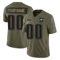 Custom P.Eagles Olive 2025 Salute To Service Limited Any Name & Numbers CAdoa Stitched Jerseys