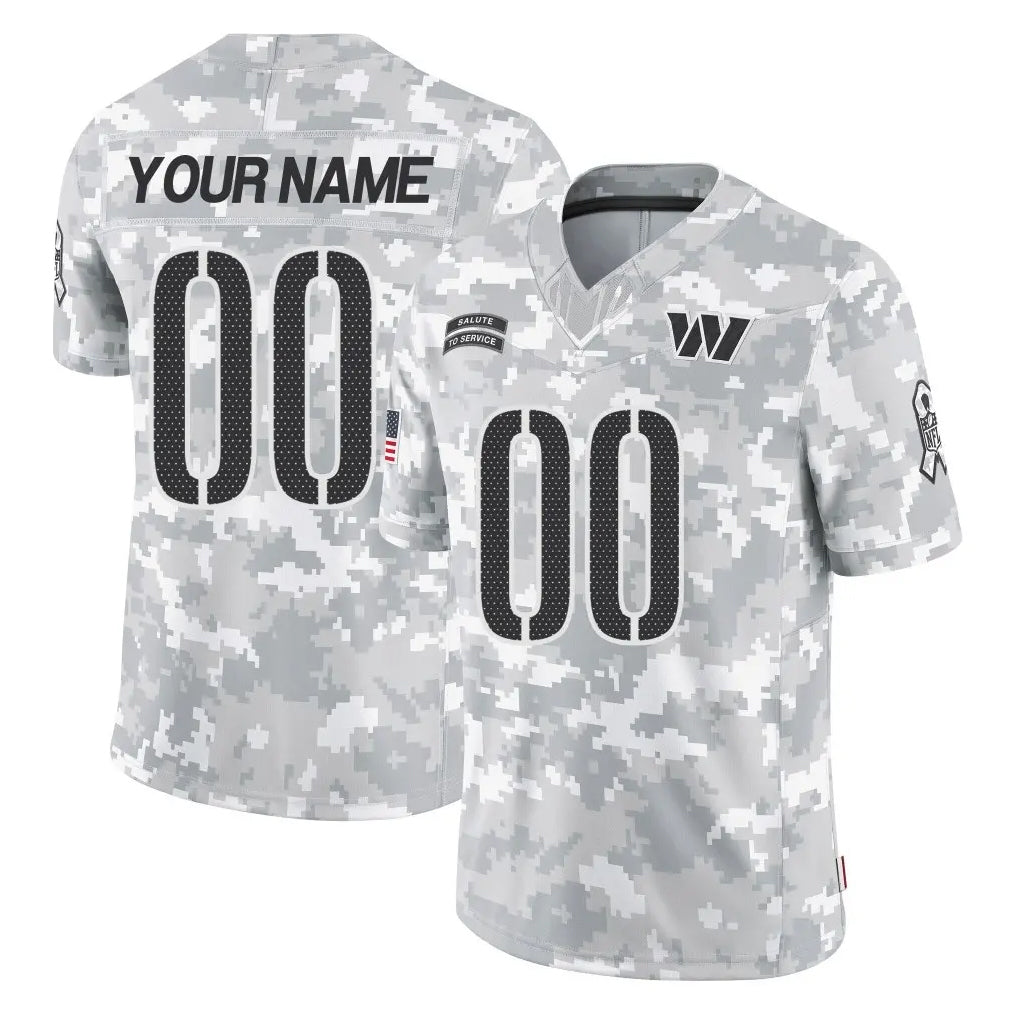 Custom W.Commanders Arctic Camo Limited Salute To Service Home Game Any Name & Numbers CAdoa Stitched Jerseys